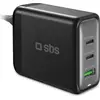 Image de SBS TECHGSTUSB2C100W Chargeur de batterie pour appareils mobiles Universel Noir AC Charge rapide Intérieur (TECHGSTUSB2C100W)