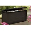 Image de TOOD Coffre de rangement en résine - 300 l - 120 x 46 x 58 cm - aspect bois brun