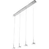 Image de Suspension Fabas Luce Dunk 4 lumières - LED 32W à intensité variable - Design linéaire en aluminium brossé