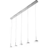 Image de Suspension Fabas Luce Dunk 5 lumières - LED 40W à intensité variable - Design linéaire en aluminium brossé