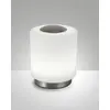 Image de Lampe de table Simi en métal nickelé satiné et verre soufflé avec LED intégrée de 8 W, 3000 K,tactile à intensité variable, code 3257-30-178