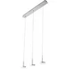 Image de Suspension Fabas Luce Dunk 3 lumières - LED 24W à intensité variable - Design linéaire en aluminium brossé