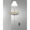 Image de Applique murale Goodnight en métal et verre soufflé, coloris gris tourterelle/beige, LED 8 W 3000 K, classe d'isolation 2, variateur à bouton-poussoir