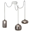 Image de Lustre suspension Fiona LED en métal et verre soufflé fumé 3496-47-126 Fabas Luce