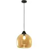 Image de Suspension Maia En Métal Et Verre Soufflé, Couleur Ambre, Ø 310 Mm, E27 60 W, Ip20 - Design Moderne Et Élégant Pour L'Éclairage Intérieur