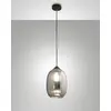 Image de Suspension Infinity 200 mm en verre soufflé fumé avec structure métallique - Design moderne et élégant pour l'éclairage intérieur