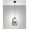 Image de Suspension Infinity 200 Mm En Verre Soufflé Fumé Avec Structure Métallique - Design Moderne Et Élégant Pour L'Éclairage Intérieur
