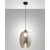 Image de Suspension Infinity En Verre Soufflé Fumé Et Métal, Douille E27, Design Élégant Et Moderne, Idéale Pour L'Éclairage Intérieur