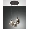 Image de FABAS LUCE 3519-47-126 Suspension Infinity Structure en métal et verre soufflé fumé en occasion ou reconditionné