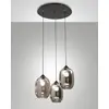 Image de Suspension Infinity en métal et verre soufflé fumé, Ø580 mm, douille E27, classe 1, IP20, design moderne et élégant pour les intérieurs