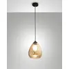 Image de Suspension Gisella En Métal Et Verre Soufflé, Couleur Ambre, Douille E27 60W, Design Élégant Pour Intérieur, Protection Ip20, Diamètre 20 Cm.