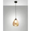 Image de Suspension Gisella En Métal Et Verre Soufflé, Couleur Ambre, Douille E27 60w, Design Élégant Pour Intérieur, Protection Ip20, Diamètre 20 Cm.