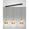 Image de Suspension Gisella En Verre Soufflé Ambré Avec Structure Métallique, Douille E27 3X60W, Design Élégant Pour Une Utilisation Intérieure, Ip20