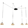 Image de Lustre suspendu Arabella LED en métal et verre soufflé ambré 3547-49-125 Fabas Luce