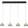 Image de Arabella - Suspension Fabas Luce 4 lumières - LED 32W - Design moderne ambré