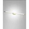 Image de Applique Murale Led Rapallo 20 W 2240 Lm 3000 K, Structure En Laiton Satiné, Métal Et Méthacrylate, Ip44, Classe 1, Dimensions 80 X 8 X 5 Cm