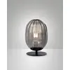 Image de Lampe de table Infinity en métal fumé et verre soufflé, design élégant avec douille E27, structure robuste 280 mm x 180 mm, classe 2