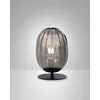 Image de Lampe De Table Infinity En Métal Fumé Et Verre Soufflé, Design Élégant Avec Douille E27, Structure Robuste 280 Mm X 180 Mm, Classe 2