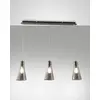 Image de Suspension Dafne en métal et verre soufflé, coloris fumé, 3 lumières, E27 40W - Design élégant pour intérieurs contemporains et raffinés