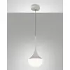 Image de Suspension Apollo En Métal Et Verre Soufflé Blanc - Design Moderne, Douille E27, Structure Orientable 2000 Mm, Idéale Pour L'Éclairage Intérieur