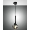 Image de Suspension Apollo En Métal Et Verre Soufflé Noir - Design Moderne, Douille E27, Structure Orientable 2000 Mm, Idéale Pour L'Éclairage Intérieur