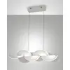 Image de Suspension LED blanche Sylvie 30 W en métal et méthacrylate, design moderne, 4 000 lumens, lumière chaude 3 000 K, dimmable avec coupure de phase