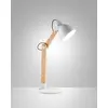 Image de Lampe De Table Sveva En Métal Et Bois Blanc/Frêne, Douille E27, Design Élégant, Idéale Pour L'Éclairage Intérieur, 230 V, Classe Ii