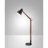 Image de Lampadaire Sveva en métal et bois de noyer, hauteur réglable jusqu'à 180 cm, douille E27, design moderne et élégant pour l'éclairage intérieur