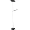 Image de Ideal - Lampadaire LED noir en métal H.180 cm Fabas Luce - 2 lumières de 40W et 8W avec LED intégrée 3000K