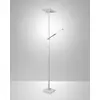 Image de Idéal - Lampadaire LED blanc en métal H.180 cm Fabas Luce - 2 lumières de 40W et 8W avec LED intégrée 3000K