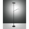 Image de Regina - Lampadaire LED noir en métal H.180 cm Fabas Luce - 2 lumières de 36W et 12W avec LED intégrée 3000K