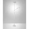 Image de Regina - Lampadaire LED blanc en métal H.180 cm Fabas Luce - 2 lumières de 36W et 12W avec LED intégrée 3000K