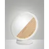 Image de Lampe de table LED Pierre 29 W 3160 lm 3000 K lumière chaude, structure en métal et bois, design moderne, couleur blanche, classe d'isolation 2