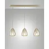 Image de Suspension Britton En Métal Et Verre Borosilicate, Couleur Ambre, Douille E27 3X40W, Design Moderne Et Élégant Pour L'Intérieur, Ip20