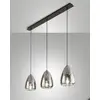 Image de Suspension Britton en métal et verre borosilicate, coloris fumé, douille E27 3x40W, design moderne et élégant pour l'intérieur, IP20