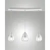 Image de Suspension Britton En Métal Et Verre Borosilicate Transparent, Douille E27 3X40W, Design Moderne Et Élégant Pour L'Intérieur, Ip20