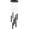 Image de Suspension Circulaire Fabas Luce Prado 8 Lumières - Led 52W À Intensité Variable - Rosace Ronde Noire Mate