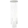 Image de Suspension circulaire Fabas Luce Prado 8 lumières - LED 52W à intensité variable - Rosace ronde blanc mat