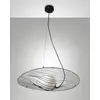 Image de Suspension Homa en métal noir et verre soufflé, douille E27 40W, design intérieur élégant, protection IP20, hauteur réglable jusqu'à 2000 mm.
