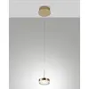 Image de Dunk - Suspension simple en laiton satiné de Fabas Luce - LED 8W dimmable, design moderne