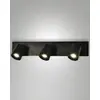 Image de Spot Modo Modern à 3 lumières en aluminium moulé sous pression, couleur noire, structure réglable, douille GU10, 35W max pour éclairage intérieur.