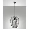 Image de Suspension De Style Campagnard Au Design Industriel Moderne, Structure En Métal, Couleur Noire, Douille E27, Idéale Pour L'Éclairage Intérieur.