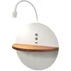 Image de Dual - Applique Murale Avec Étagère Et Lumière Led 15W Fabas Luce Touch Variateur - Blanc Mat Avec Bois Usb Intégré