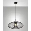 Image de Suspension Fassa Ø60 Cm En Métal Noir, Douille E27 40 W, Design Industriel, Classe D'Isolation 1, Ip20 - Éclairage Intérieur