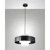 Image de Suspension Loto Ø450 mm en métal et verre soufflé anthracite, douille E27 40 W, IP20, classe 1 - Design moderne et élégant