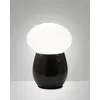 Image de Lampe de table Freddy en verre soufflé noir, douille E27 40 W, interrupteur intégré, design élégant et moderne - Collection Freddy