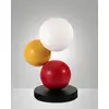 Image de Lampe De Table Micky 23 Cm En Métal, Bois Et Verre Soufflé, Coloris Jaune/Rouge/Noir,Tactile, Ampoule G9 20 W Incluse - Micky