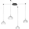 Image de Brena - Suspension transparente décentralisée 4 lumières - Fabas Luce - LED 40W dimmable - Montage décentralisé