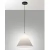 Image de Suspension conique, métal et plastique végétal, douille E27, IP20, blanc, diamètre 315 mm. Luminaire design moderne idéal pour votre décoration.