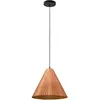 Image de Suspension Conique Design Moderne, Métal Et Plastique D'Origine Végétale, Douille E27, Ip20, Couleur Orange, Diamètre 316 Mm. Luminaire Soigné.
